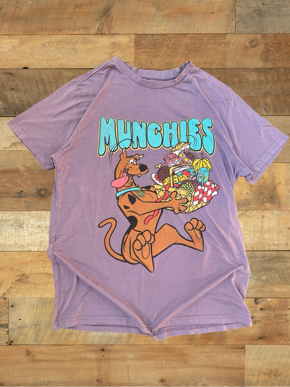 Scooby-Doo Munchies Graphic Tee Purple Cartoon T Shirt Size Small